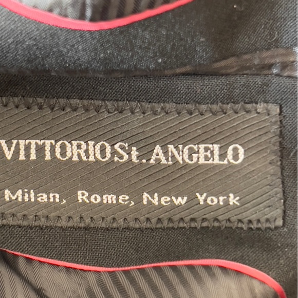 Vittorio St Angelo 100% wool Black Men's Blazer coat single breasted 3 bts 42R - Picture 5 of 10